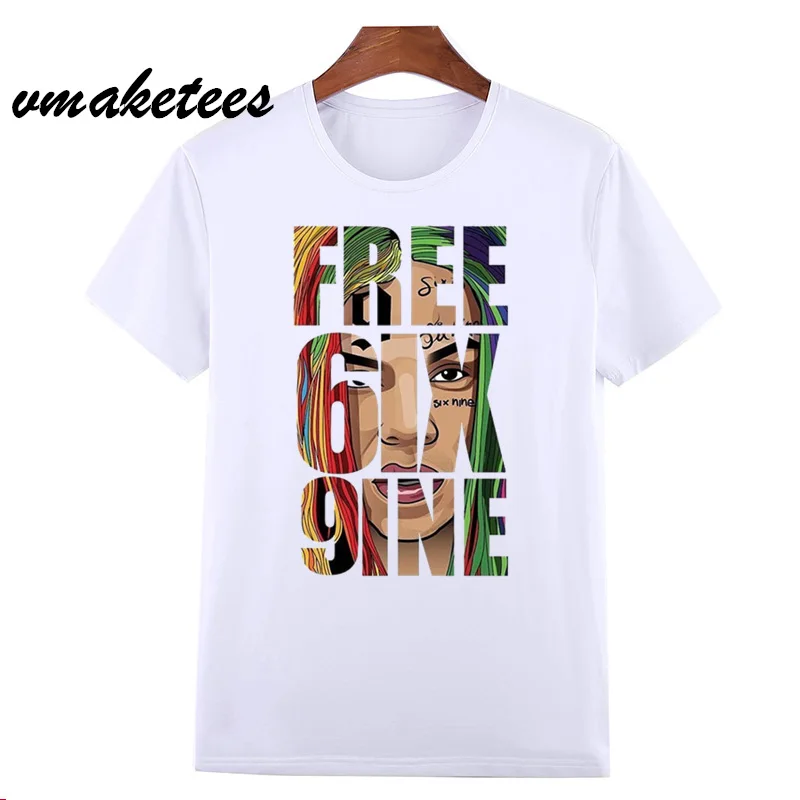 6ix9ine футболка Рэппер Tekashi69 футболки хип хоп стиль Новое поступление повседневная