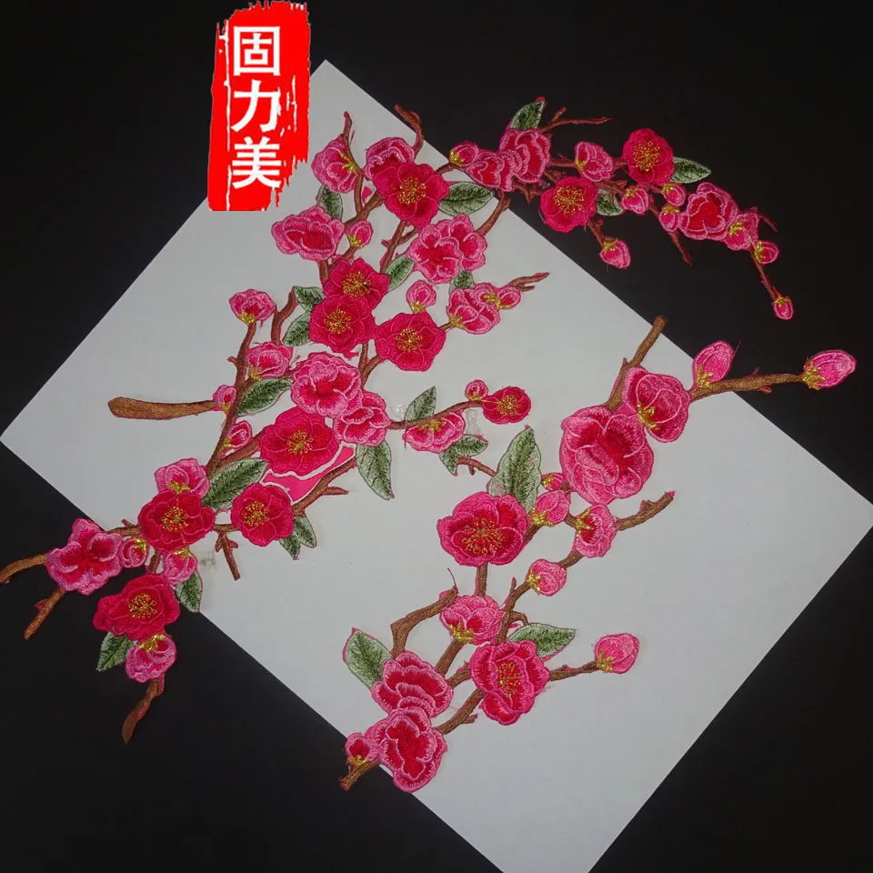 1 шт. красивый большой размер розовый красный синий цветок сливы железная нашивка