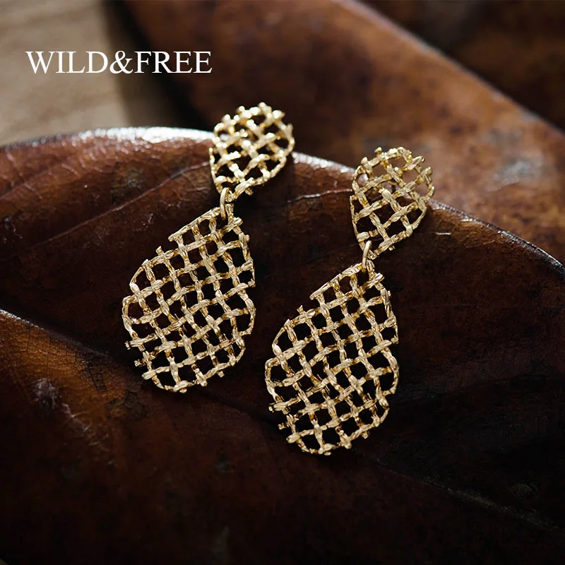 Wild & Free золото геометрический металлические серьги для женщин из цинкового