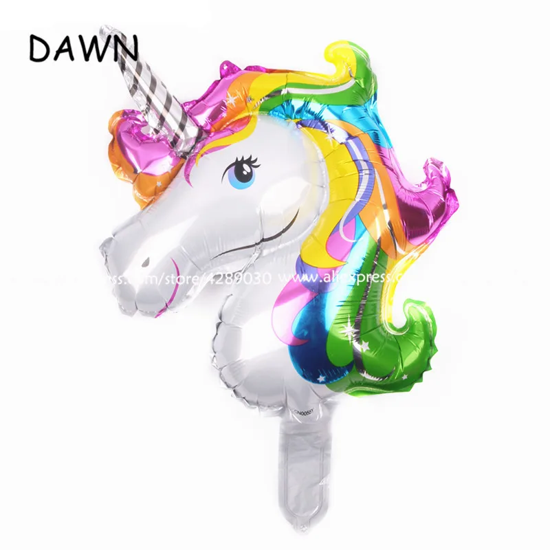 10pcs/lot mini rainbow unicorn helium foil balloons cartoon animal balloon baby shower birthday party wedding Decortion globos