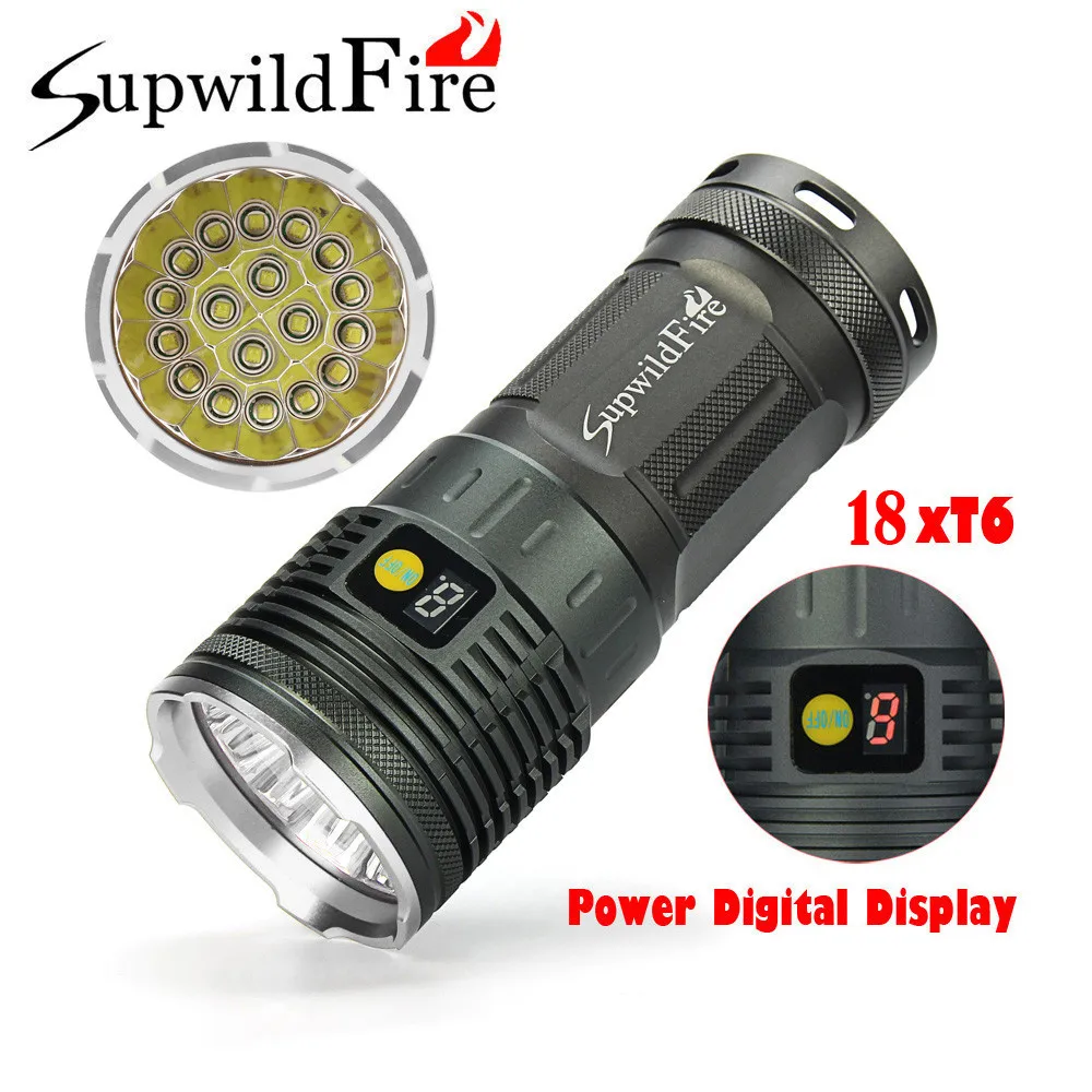 ISHOWTIENDA Supwildfire 18 x XM-L T6 светодиодный Мощность цифровой Дисплей Охота фонарик крепкий и прочный достаточно долго u# G30