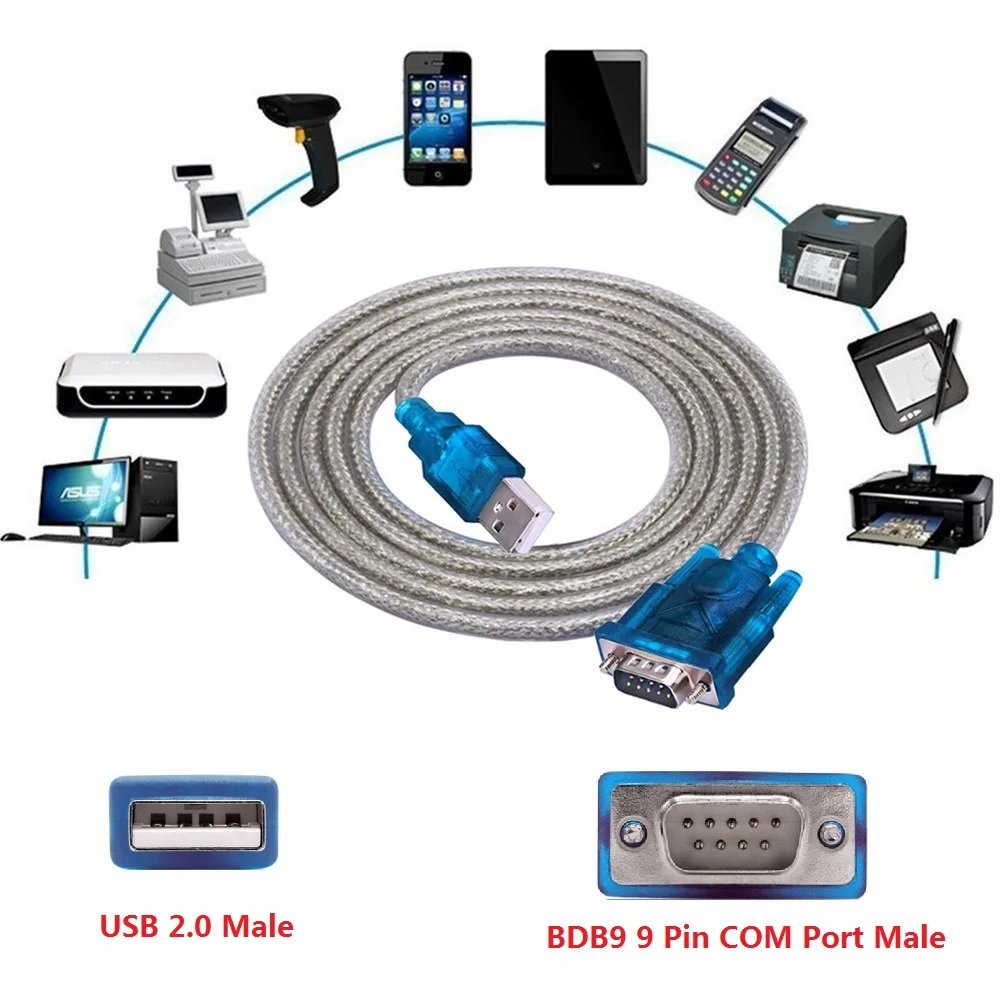 USB в RS232 последовательный порт 9pin DB9 Кабель последовательный COM порт адаптер конвертер для ПК gps POS маршрутизатор цифровая камера USB Последовательный кабель