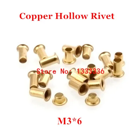 

200pcs M3*6(L) Copper Hollow Rivet 3mm Double-sided circuit board PCB vias nails / copper corn