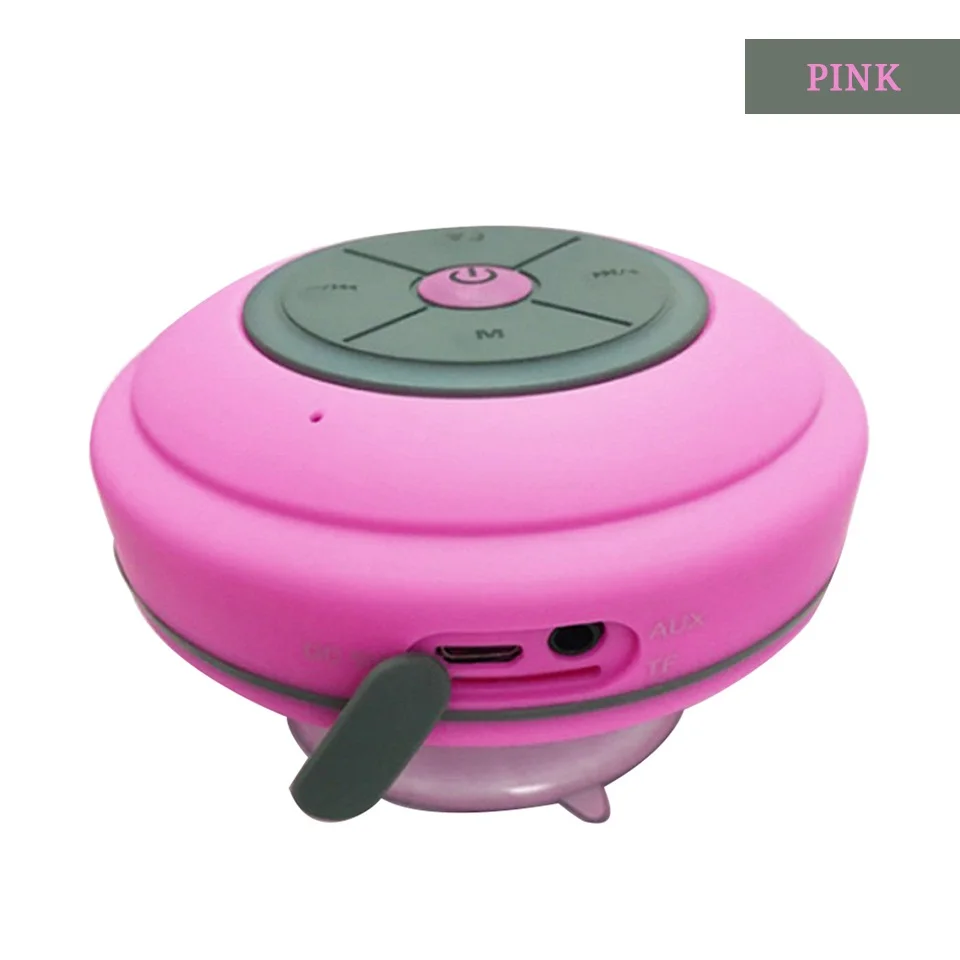 pink Беспроводной Bluetooth динамик водонепроницаемый Led FM радио сабвуфер Bluetooth Колонка TF карта присоска мини Душ динамик для мобильного телефона - Цвет: pink