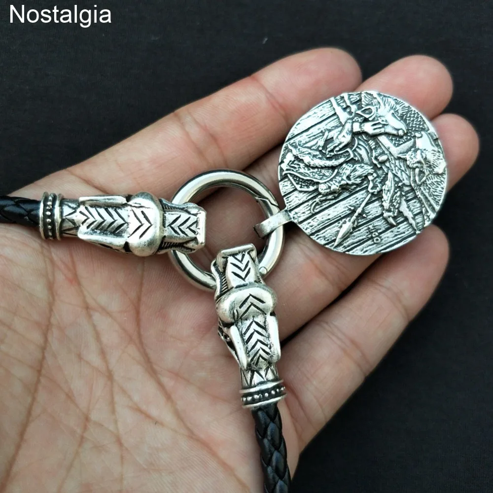 Ностальгия Odin Ворон и волк амулет талисман Wicca Pagan этническое ожерелье Дракон