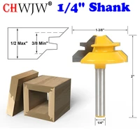 1pc small lock miter router bit anti kickback 45 degree 12 inch stock 14 inch shank tenon cutter for woodworking tools