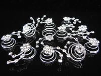 60 pcs new arrived fashion flower bridal wedding prom crystal rhinestone twists spins hair pins hairgrips hairpins accessory