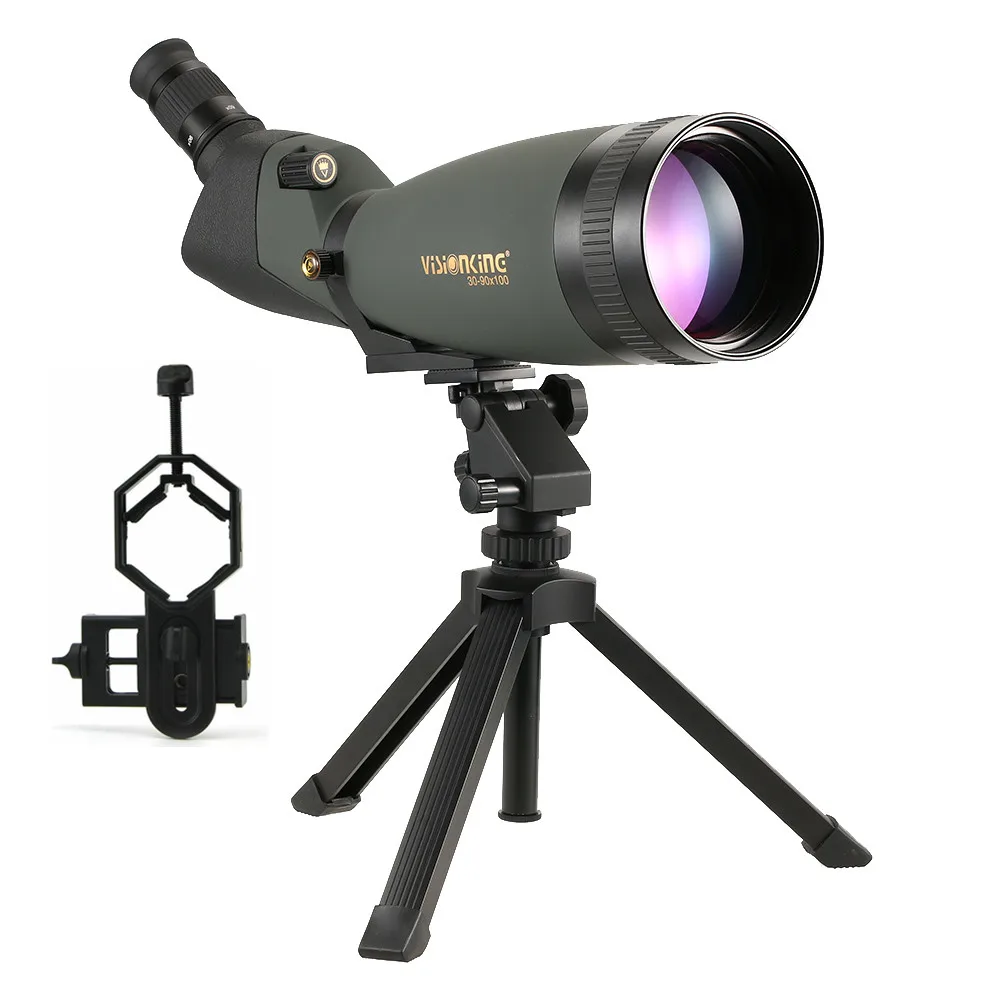 Visionking 30-90x100 Оптическая Труба с зумом высокой мощности Охота Стрельба Гольф BAK4 монокулярный телескоп с адаптером для камеры телефона