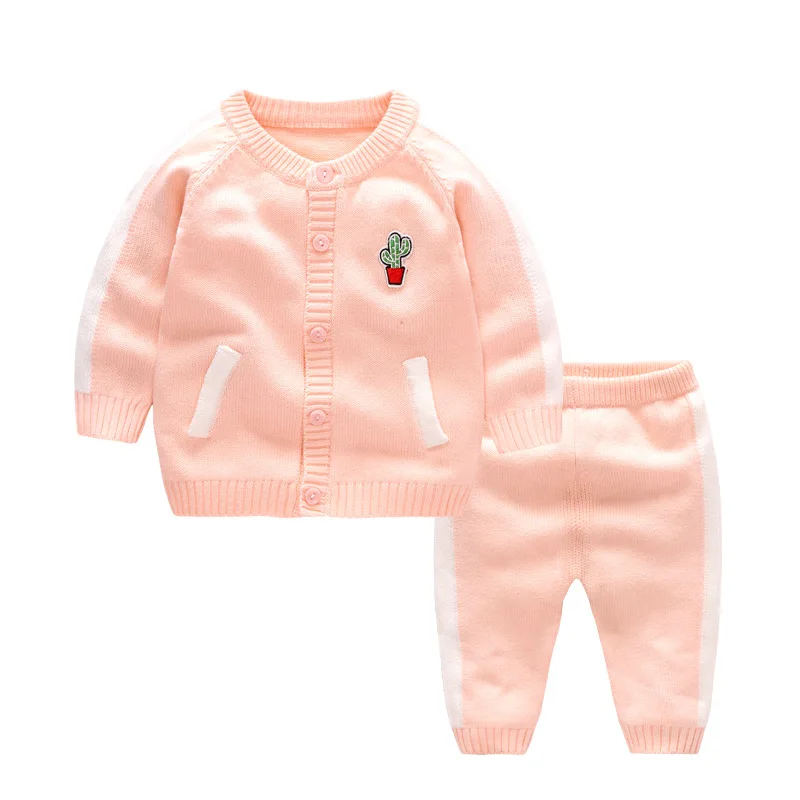 Casual Clothes Set for Newborn Baby Boy Girl Knit Jacket+Sweater Pant Spring Suit Infant Toddler Outfits 2019 | Детская одежда и