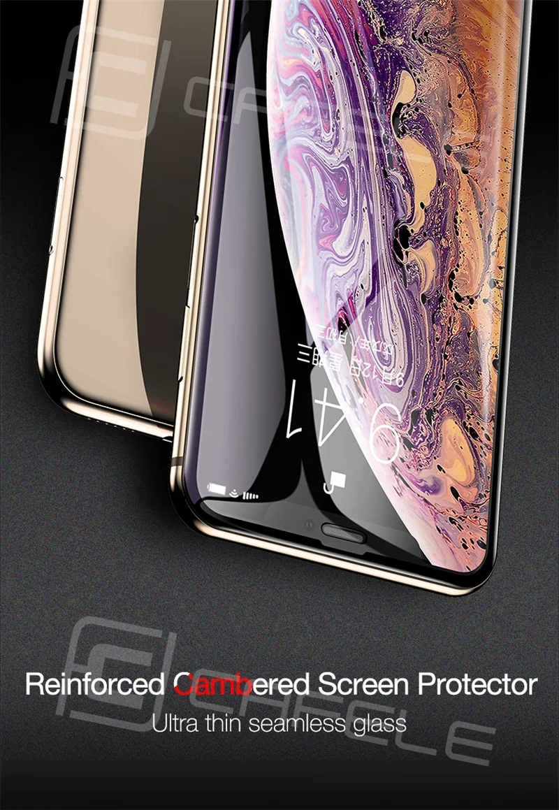 CAFELE Защита экрана для iPhone 11 Pro Max X XS MAX XR 6 7 8 PLUS 3D полное покрытие из закаленного стекла 0,3 мм ультра тонкий HD прозрачный