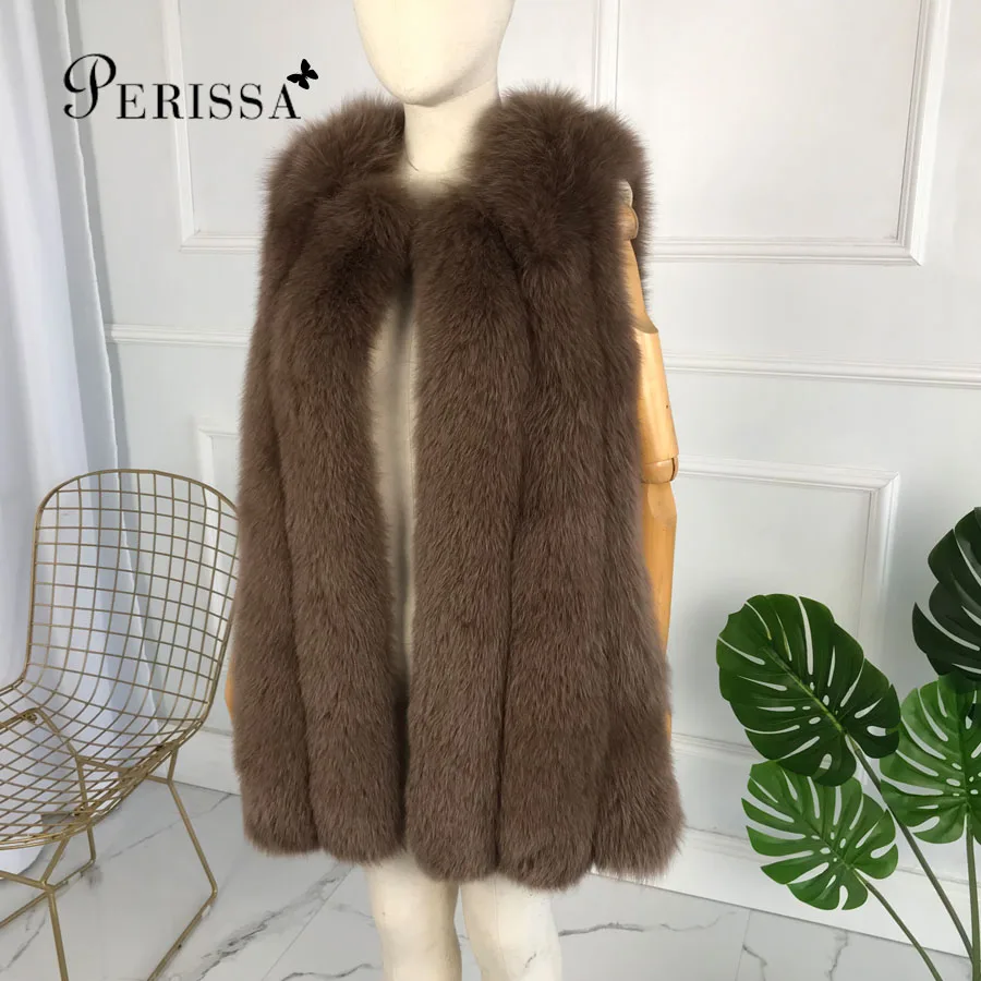 Горячая Акция 2019 Новое натуральное лисьее меховое пальто жилет Лучшее качество