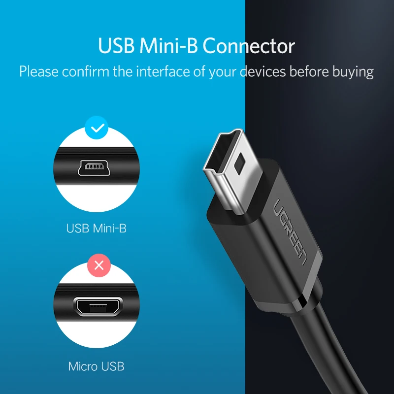 Ugreen USB адаптер Mini 2 0 к OTG кабель для MP3 MP4 жестких дисков цифровых камер ПК GPS HDD Мини