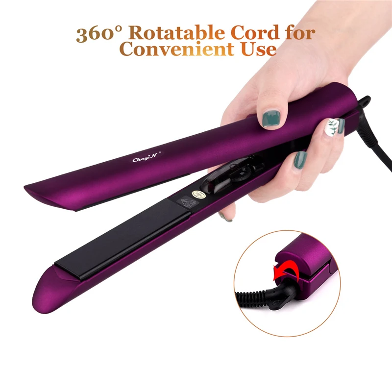 

Professional 2 in 1 Tourmaline Ceramic Hair Straightener Curler Temperature Adjustable Fast Heating Plate Iron Styling Tools 42