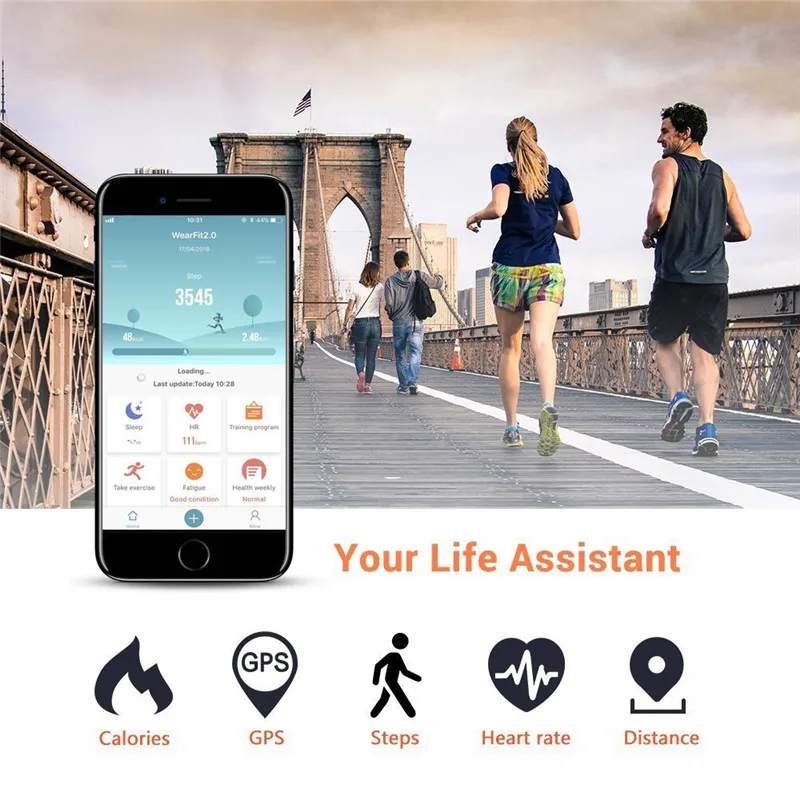 Wearpai GT105 fitness tracker heart rate monitor for women smart band sport android Touch Screen Bluetooth bracelet | Электроника