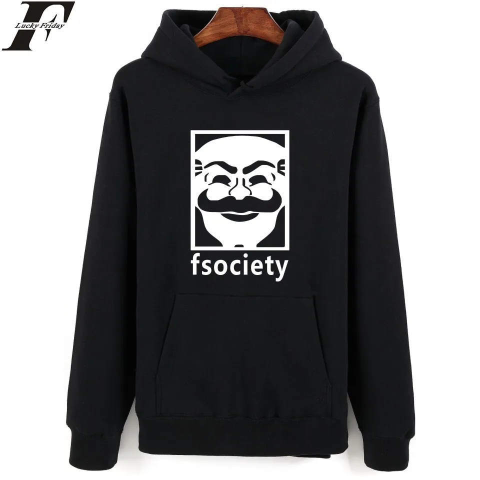 LUCKYFRIDAYF мистер робот с капюшоном Мужские толстовки и свитшоты американский популярный драма мультфильм печати толстовки для мужчин хип хоп забавная одежда