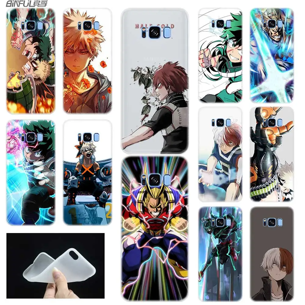 Чехол для Samsung S6 S7 Edge Plus S8 S9 S10 E мягкий 3D чехол из ТПУ Note 8 9 10 Pro Hero Академия Todoroki