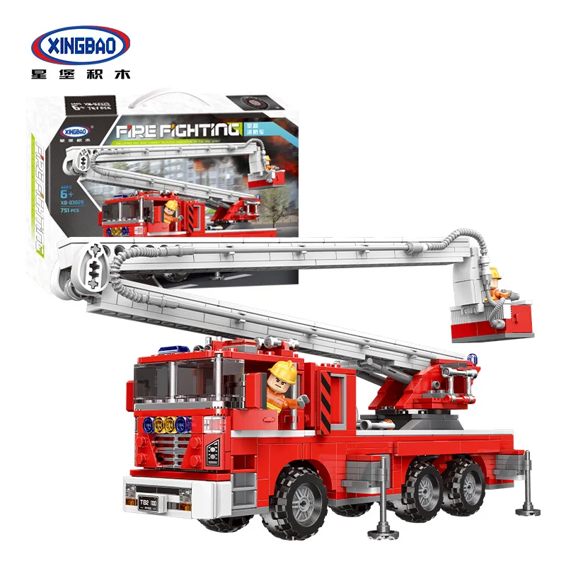 Technic Xingbao 03028 03029 03030 03031 городская пожарная машина спасательная машина наборы строительных лестниц блоки совместимы с Мос - Цвет: 03029