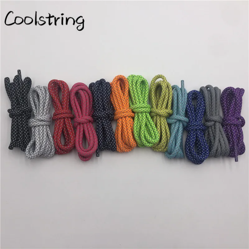 Coolstring выделить 3 м круглые шнурки отражающие Цветной обуви строка Прохладный светло-фиолетовые кружевные индивидуальная безопасность легко галстуком-бабочкой модная обжимной