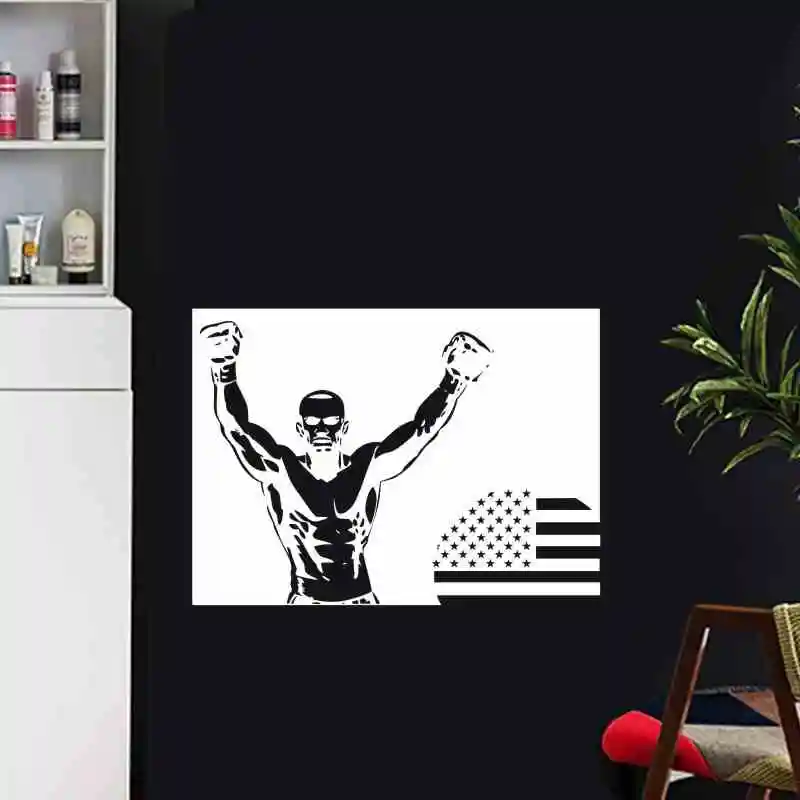 Боксерские настенные стикеры Kick Boxer Play перчатки Бесплатные боевые плакаты
