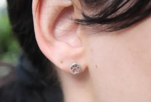 Женские серьги гвоздики с принтом Собачья лапа|animal earrings for women|animal earringsdog paw |