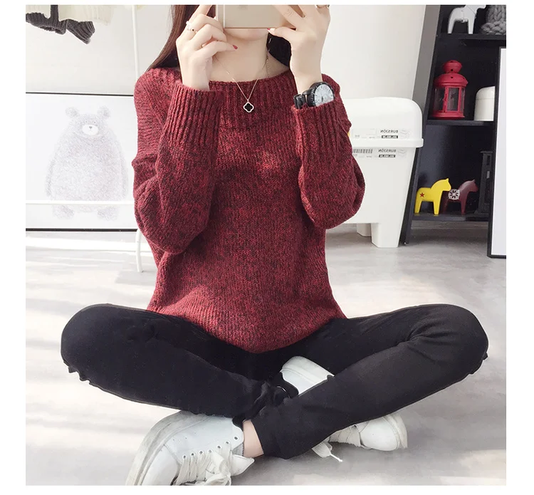 Spring Autumn Winter New O-Neck Long Sleeve Solid Color Knitted Warm Sweater Female Pullovers Loose Women's | Женская одежда