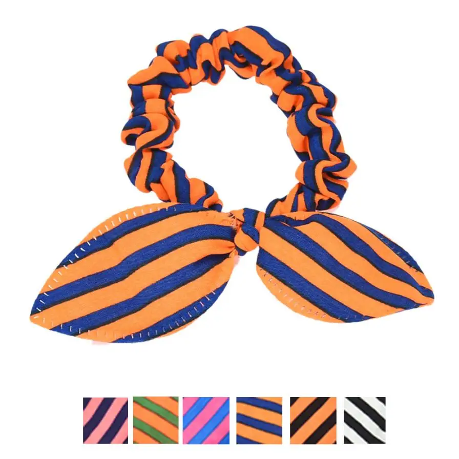 1PC Rabbit Ears Stripes Hair Ring Cute Girl Women Beauty Levert Dropship 3AP17 | Красота и здоровье