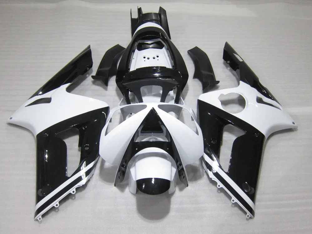 

Injection molding Fairing kit for Kawasaki NINJA ZX6R 2003 2004 ZX-6R 03 04 black white high grade fairings set JX2