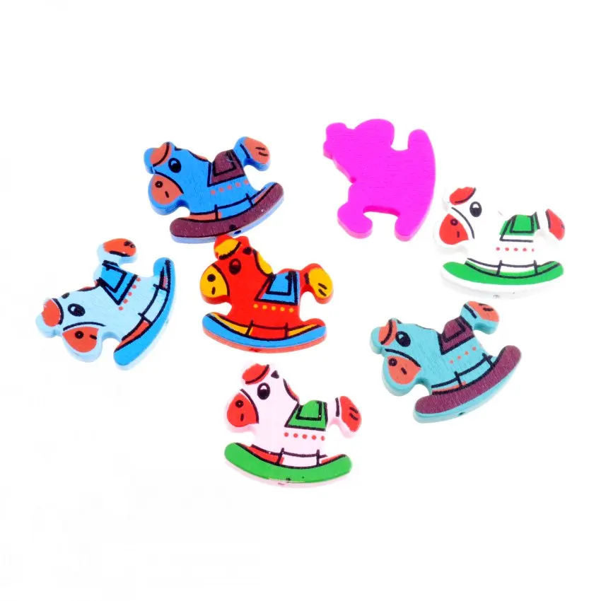 Бесплатная доставка 20 штук Горячая новинка случайный микс разноцветных милые Trojan деревянные бусины ювелирные изделия DIY ремесло 34x30 мм