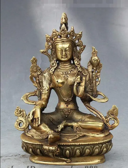 Тибетская латунная статуя богиня просветления | Дом и сад