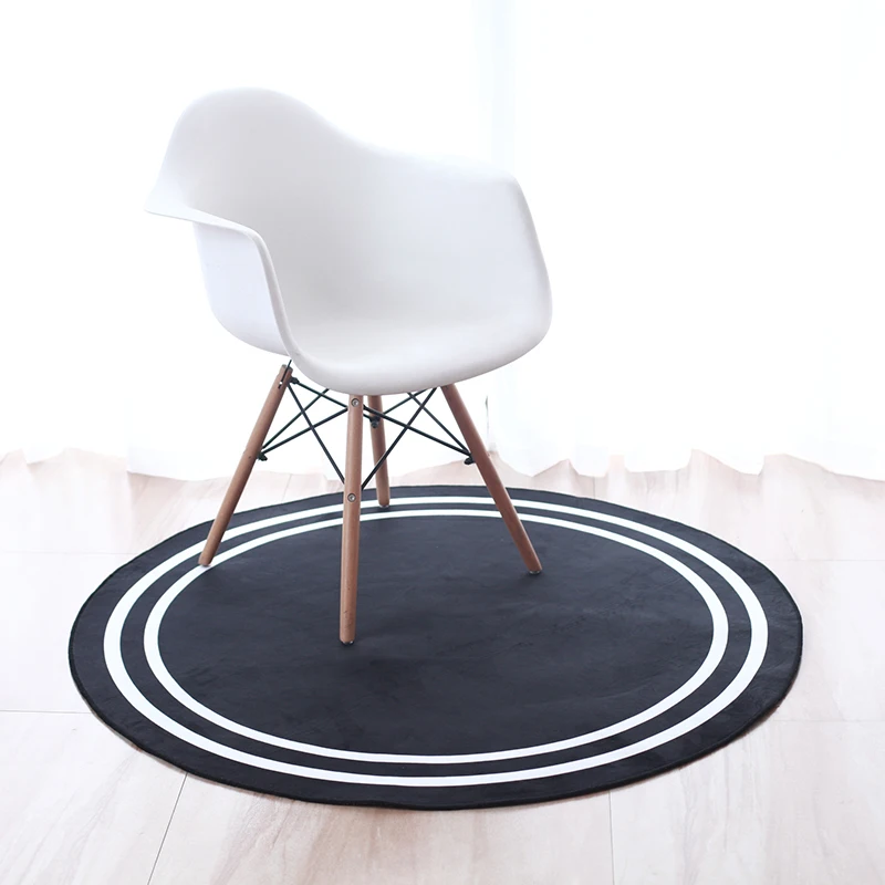 Черный белый ковер напольный скандинавский прямоугольный круглый с принтом