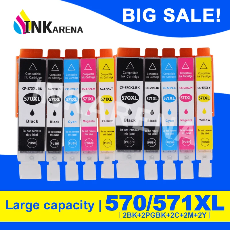 

Inkarena Compatible Ink Cartridges for Canon PGI-570 XL CLI-571 XL For Canon PIXMA MG5750 TS5050 MG5751 MG5752 MG5753 MG6850