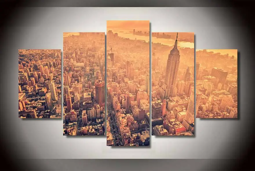 Печать холст Картина Нью-Йорк с Высоты Птичьего Полета за Номер Декор Стены Фото