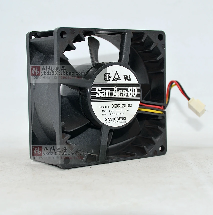 Бесплатная доставка оригинальный Sanyo 8038 12В 1.1A 8 см 9G0812G103 80*80*38 мм большой объем