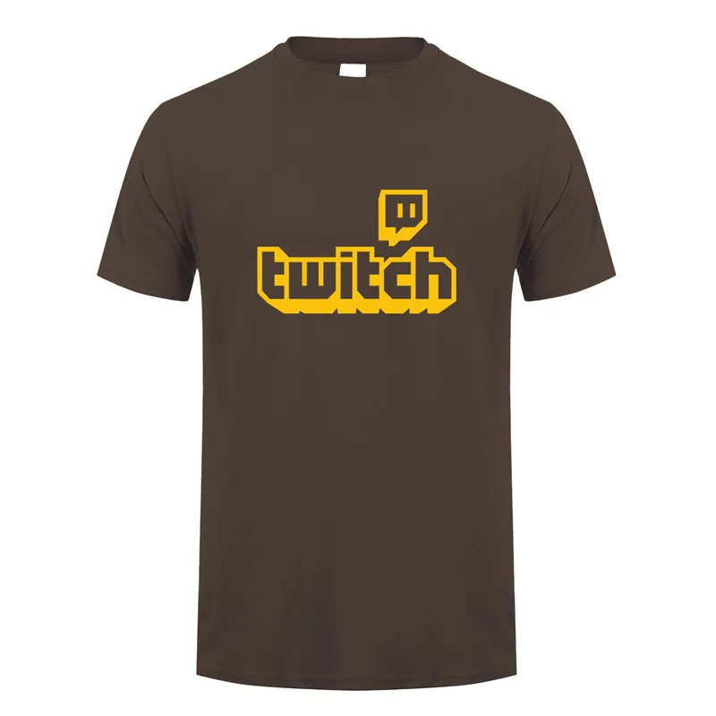 dark chocolate Twitch футболки топы для мужчин короткий рукав хлопок o-образным вырезом игры Twitch футболки мужские футболки DS-050 - Цвет: dark chocolate
