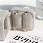 Серьги-гвоздики YUN RUO, из титановой стали, золотистого цвета женский