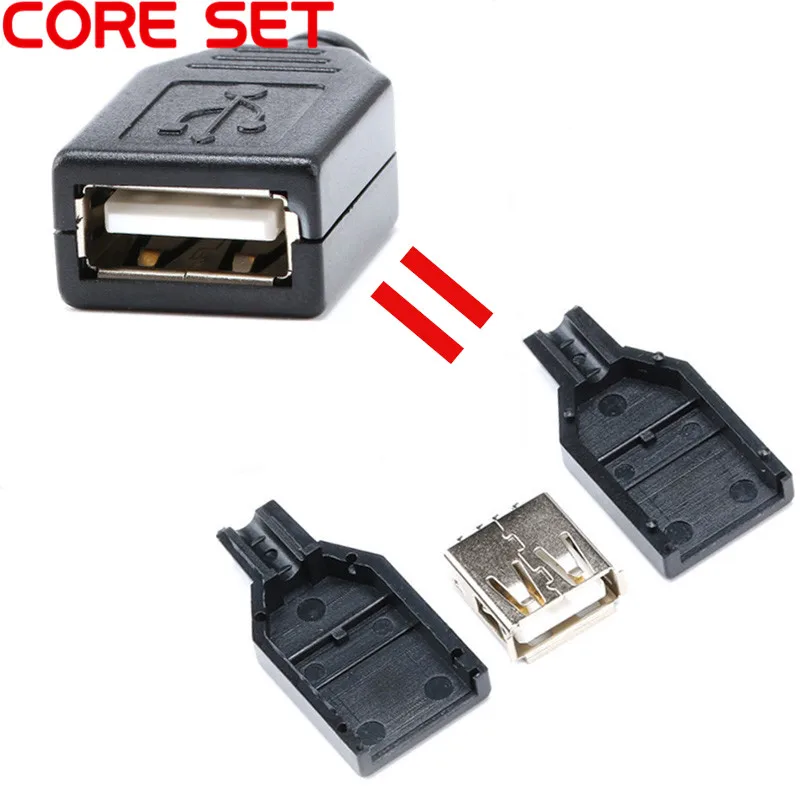 10 шт./лот USB 2 0 разъем типа A 4 контактный с черной пластиковой крышкой|usb 2.0 connector|4 pin