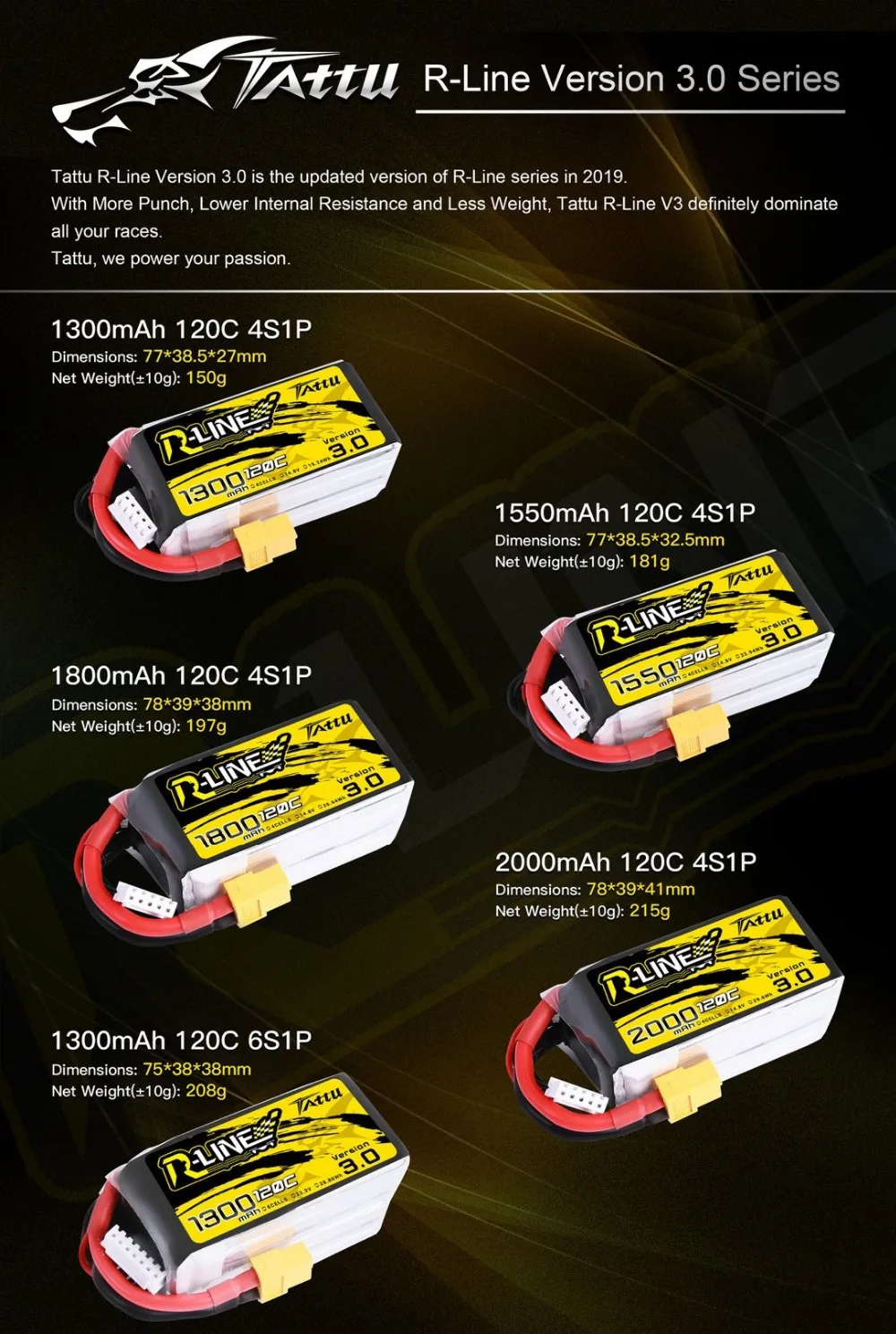 Attu R Line версия 3 0 V3 4S 6S 1300/1550/1800/2000mAh 120C 14 8 V Lipo батарея с разъемом XT60 для FPV гоночного