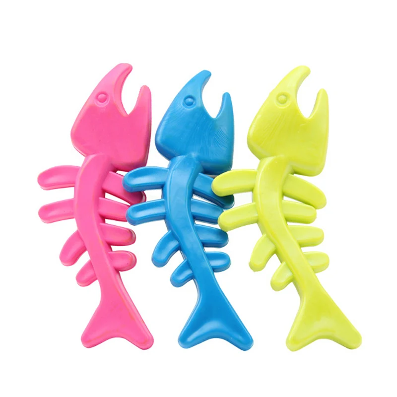 

Colorful Fish Bone Shaped Dog Toys Pet Chew Dog Toys Rubber Dental Teeth Chew Bone Pet Puppy Play Training Toys Pet Accessories