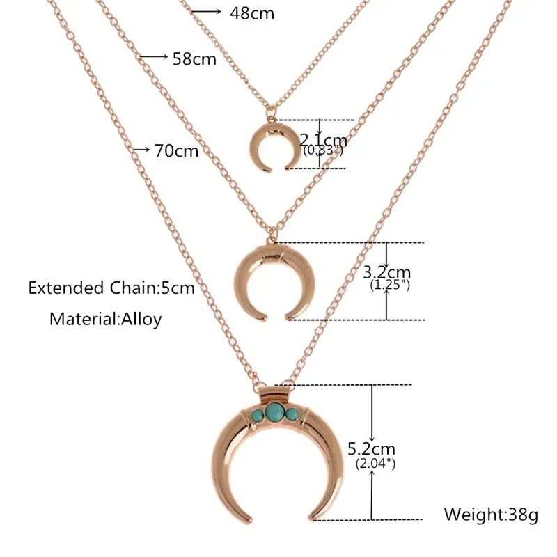 2017 Высокое качество позолоченный Луна ожерелье для женщин бижутерии femme