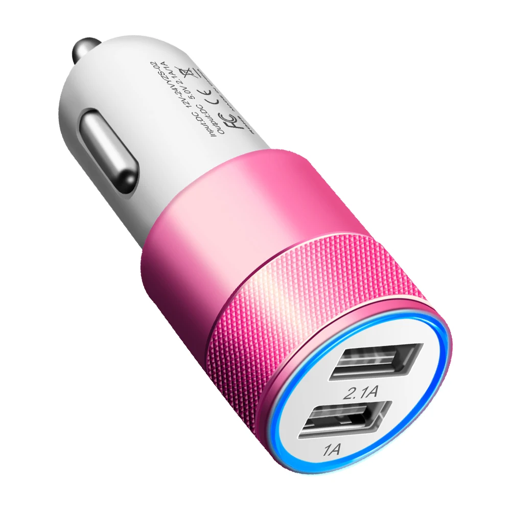 Crauch 5V 2.1A двойной USB Автомобильное зарядное устройство металлический сплав Быстрый автомобильный адаптер зарядного устройства для телефона для iPhone Xiaomi samsung huawei htc LG зарядное устройство