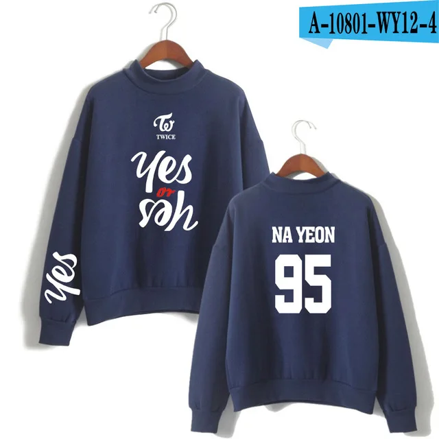 GL navy blue TWICE YES или YES толстовки с принтом Twice Abum корейский капюшон в стиле К-поп Толстовка для мужчин/женщин осень зима спортивный костюм топы - Цвет: GL navy blue