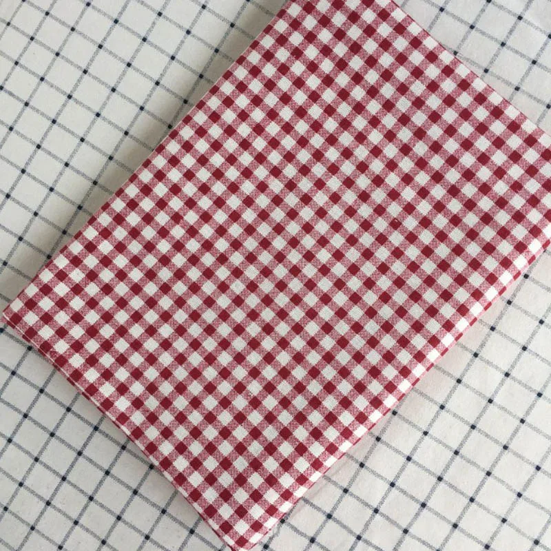 Клетчатая хлопковая льняная ткань с принтом для лоскутного шитья сделай сам