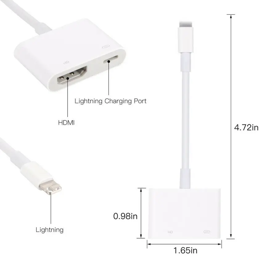 Для Lightning для цифрового AV HDMI 4K USB кабель iPhone к адаптер Разъем 1080P HD адаптеры XS X iPad Air