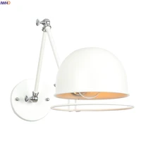 iwhd adjustable swing long arm wall lamp bedroom stair light nordic loft style white retro wall lights sconces wandlamp led