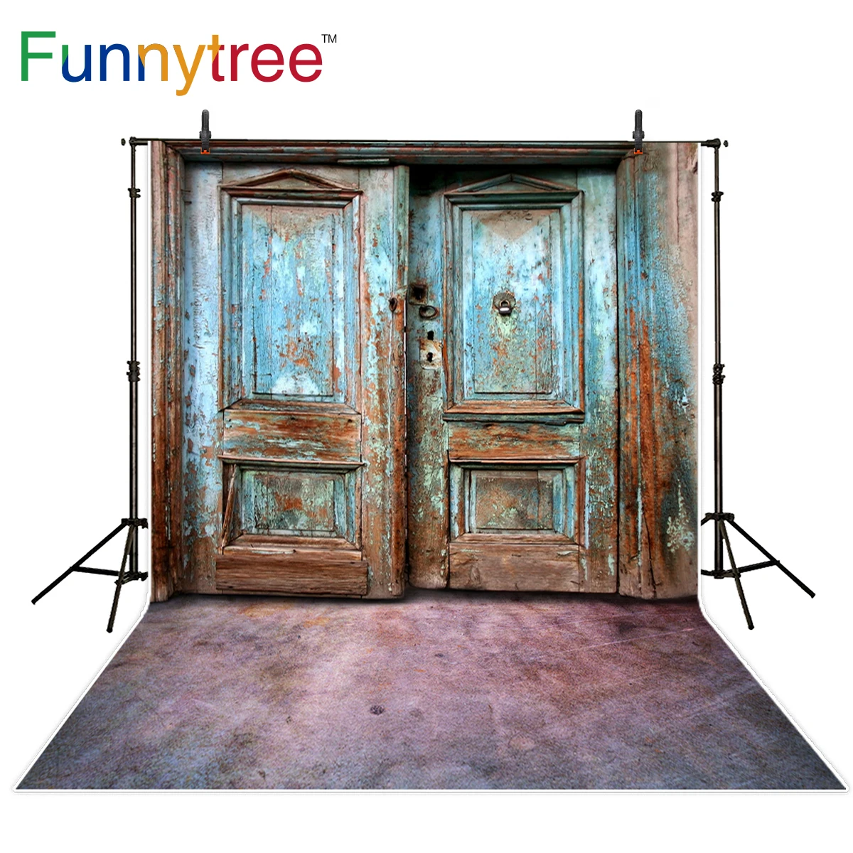 Funnytree фото фон винтажный деревянный старая дверь красочный для фотосъемки