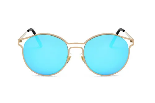Gold Ice Blue Женские Модные круглые тени для уникального щит походные очки Женские винтажные Ретро очки для альпинизма женские очки для вождения - Цвет: Gold Ice Blue