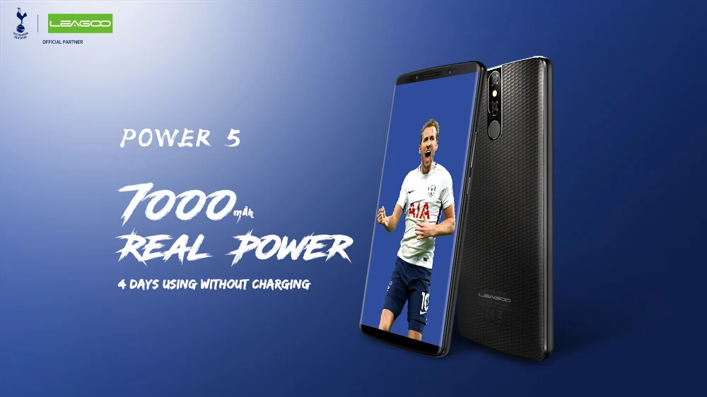 Смартфон LEAGOO POWER 5 Dual LTE 4G, 6 ГБ+ 64 ГБ, две камеры 13 МП, 7000 мАч, для распознавания лица, отпечатков пальцев, 5,99 дюймов, Android 8,1, мобильный телефон