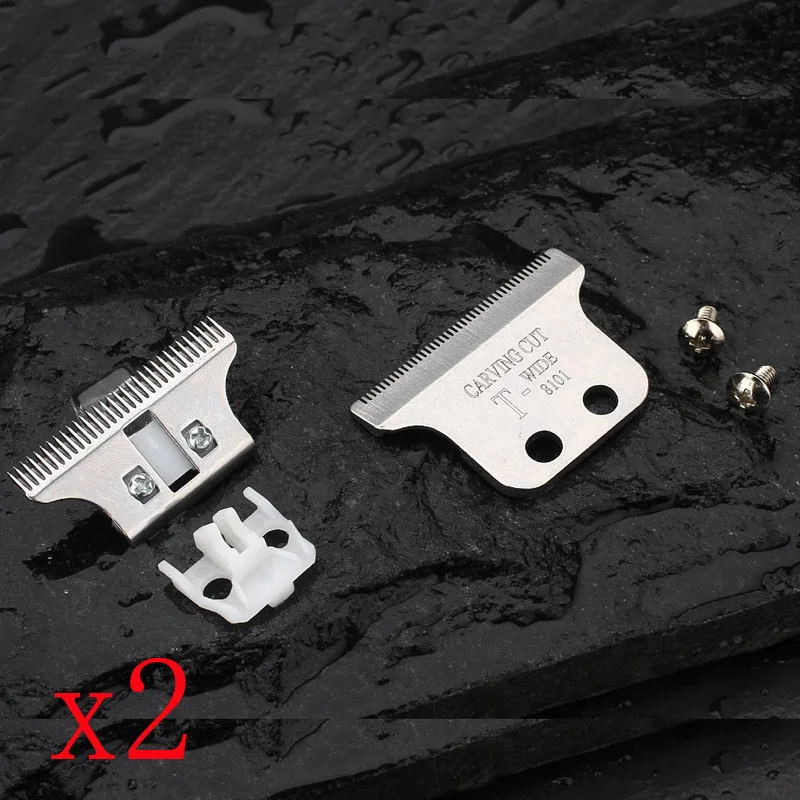 Silver 2 sets 8101 T-Wide Сменный Набор лезвий для стрижки волос, Парикмахерская режущая головка для электрического триммера для стрижки волос - Цвет: Silver 2 sets