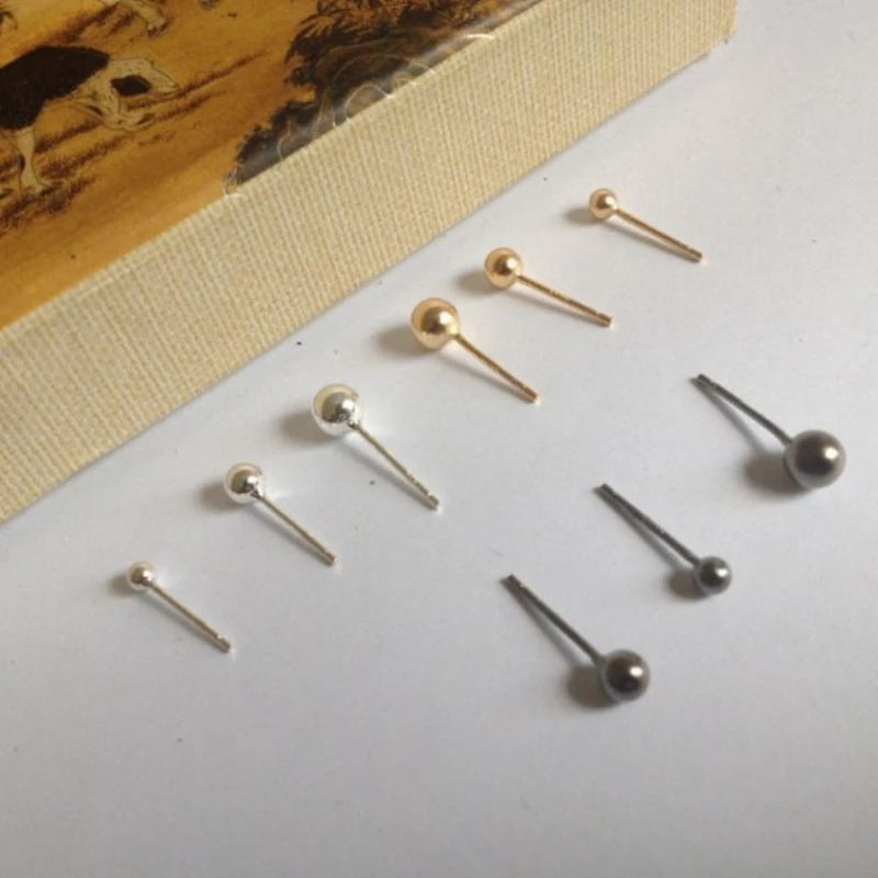 Женские серьги гвоздики из серебра 925 пробы 3/4/5 мм|fashion stud earrings|stud earringsstud earrings for women
