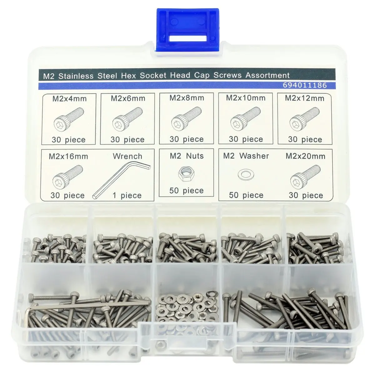 M2 винт с шестигранной головкой из нержавеющей стали шайба шестигранная гайка